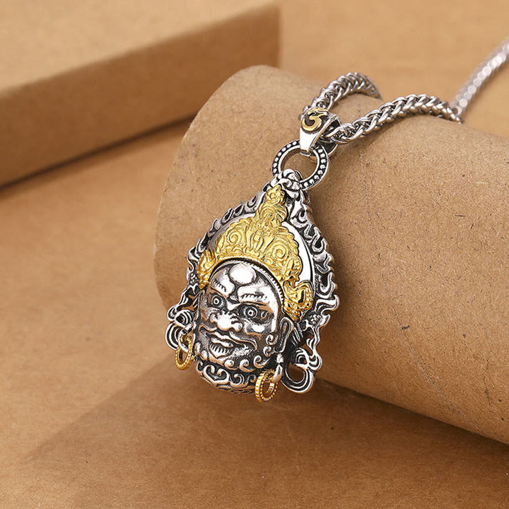 Buddha Stones Yellow God of Wealth Amulet Copper Luck Necklace Pendant