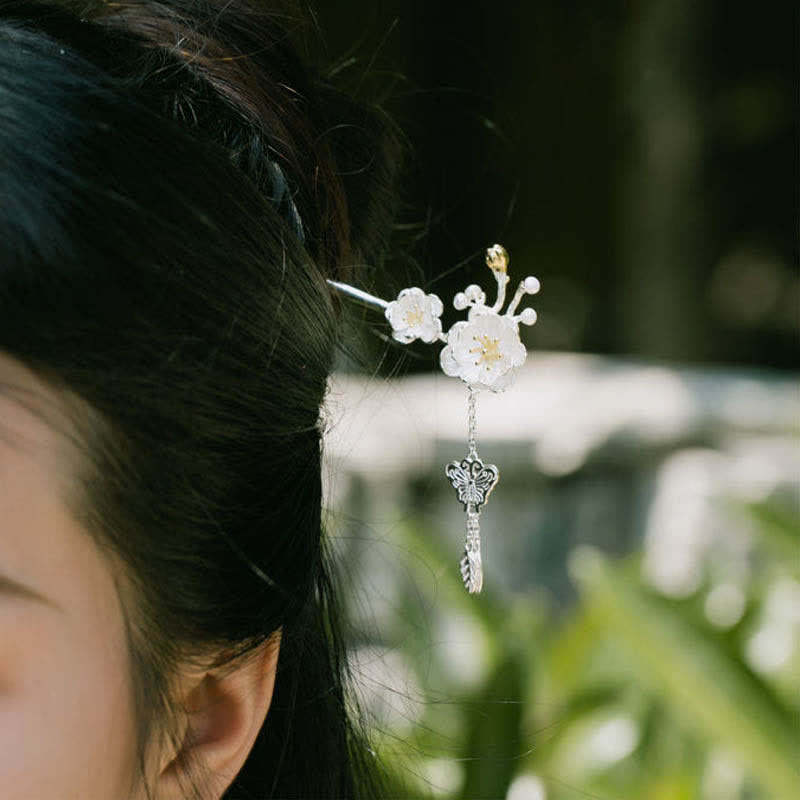 Plum Blossom Butterfly Love Freedom Tassel Hairpin