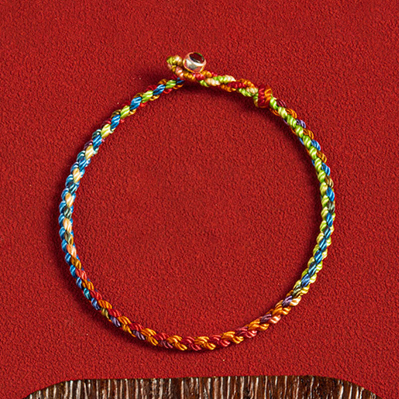 "May you be blessed with peace and safety in all four seasons" Lucky Multicolored Bracelet