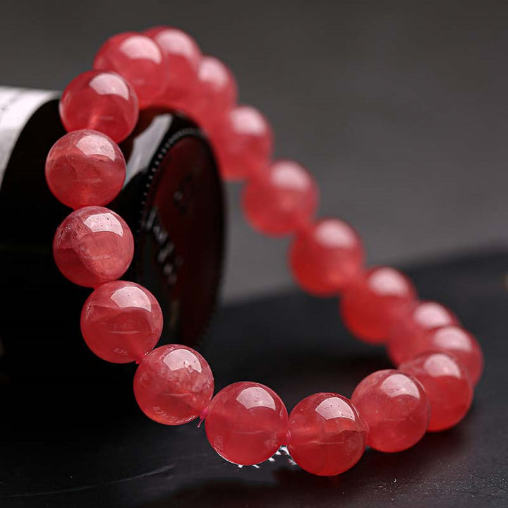 Buddha Stones Natural Strawberry Quartz Blessing Healing Bracelet