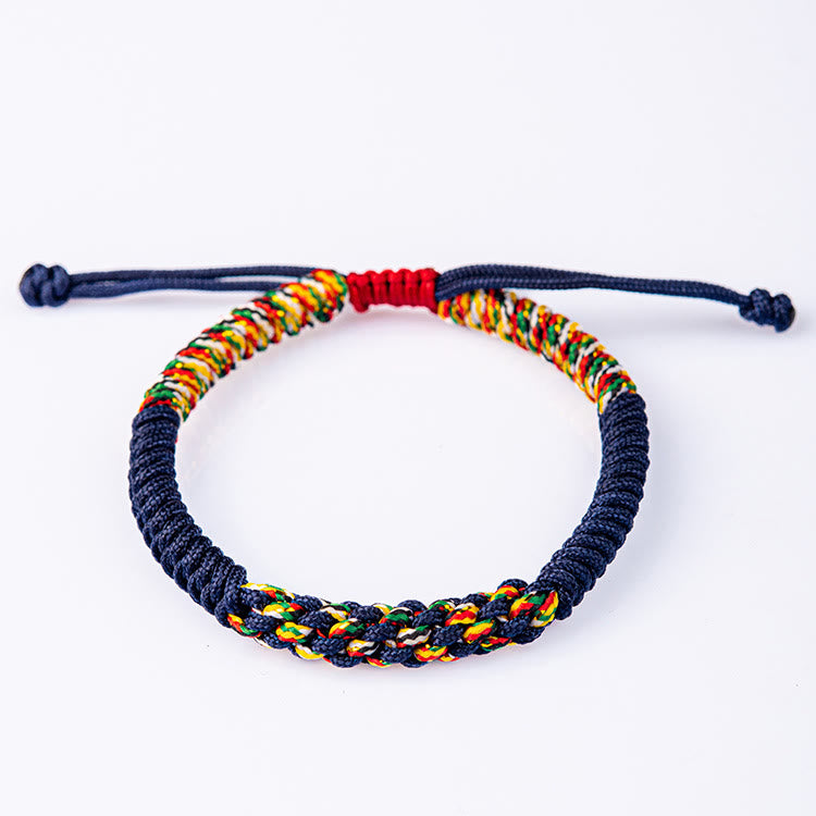 Buddha Stones Tibetan Handmade Colorful King Kong Knot Luck Braid String Bracelet