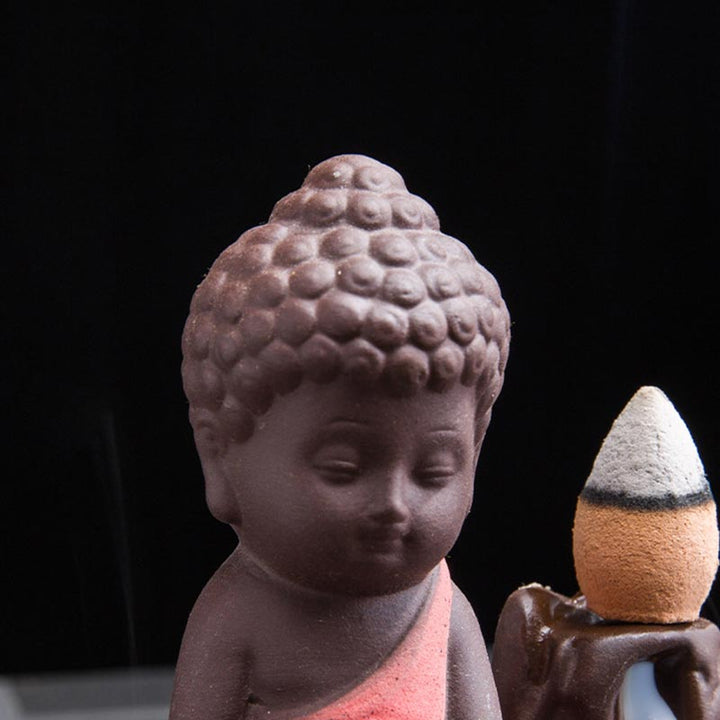 Buddha Stones  Backflow Smoke Fountain Ceramic Blessing Incense Burner Decoration