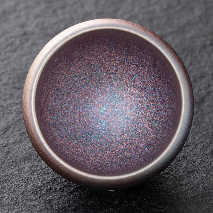 Buddha Stones Vintage Purple Rainbow Chinese Jianzhan Kiln Change Porcelain Teacup Kung Fu Tea Cup