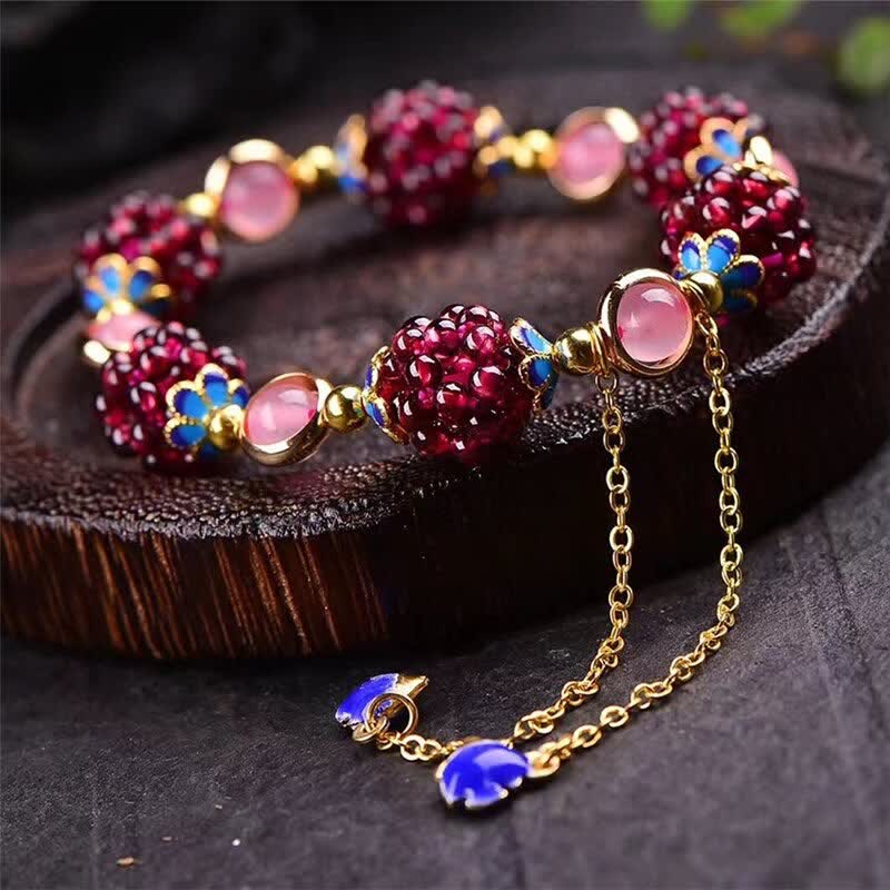 Buddha Stones Tibetan Garnet Calm Bracelet