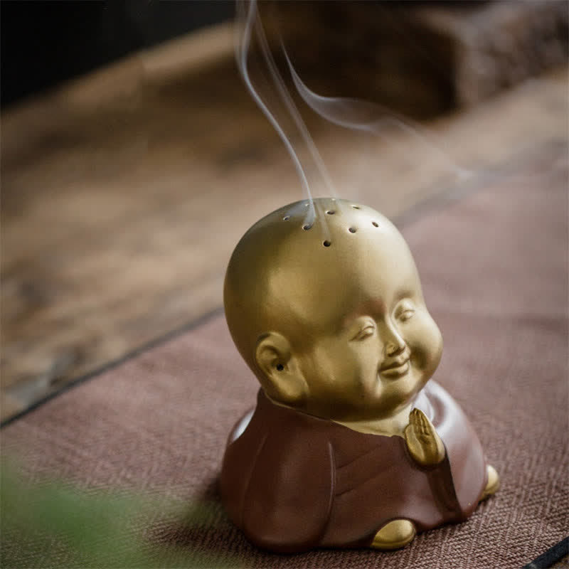 Little Buddha Laughing Buddha Ceramic Healing Incense Burner