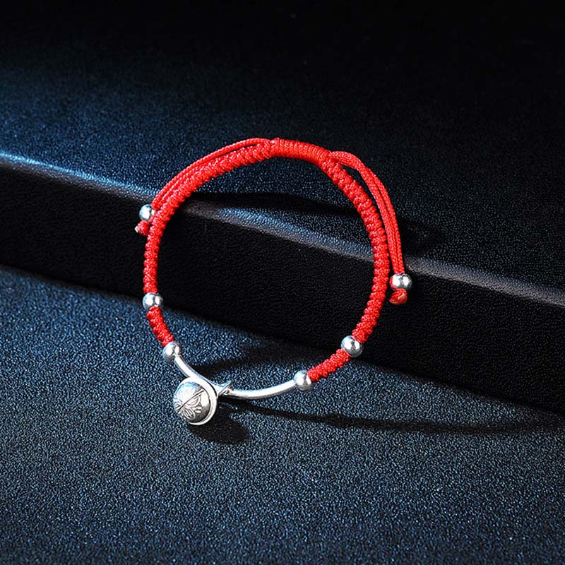 Buddha Stones FengShui Lucky Red String Bell Bracelet