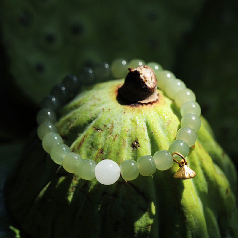 Jade Lotus Abundance Adjustable Bracelet