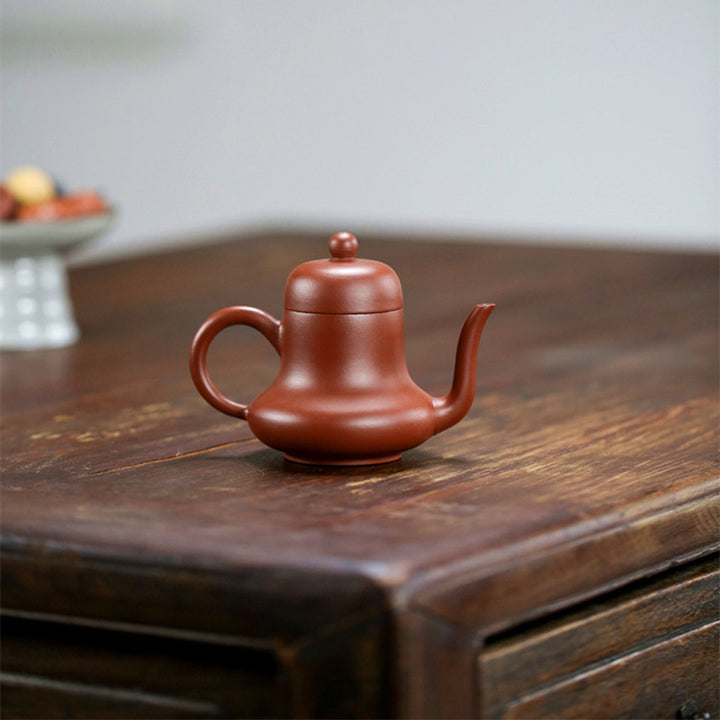 Buddha Stones Vintage Bamboo Peach Blossom Purple Clay Kung Fu Teapot