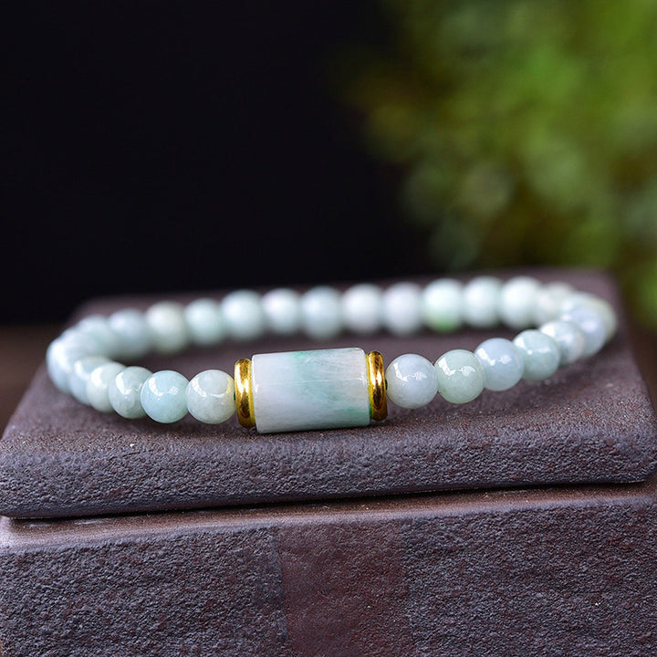 Buddha Stones Natural Jade Luck Prosperity Bracelet