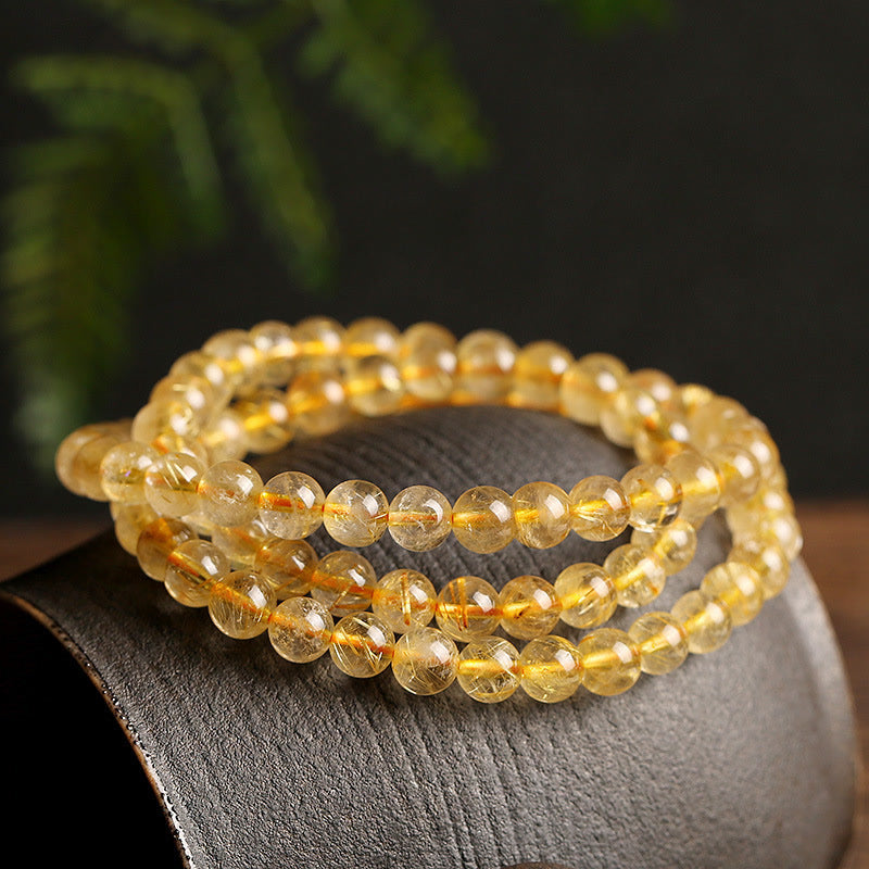 Buddha Stones Natural Citrine Prosperity Protection Bracelet