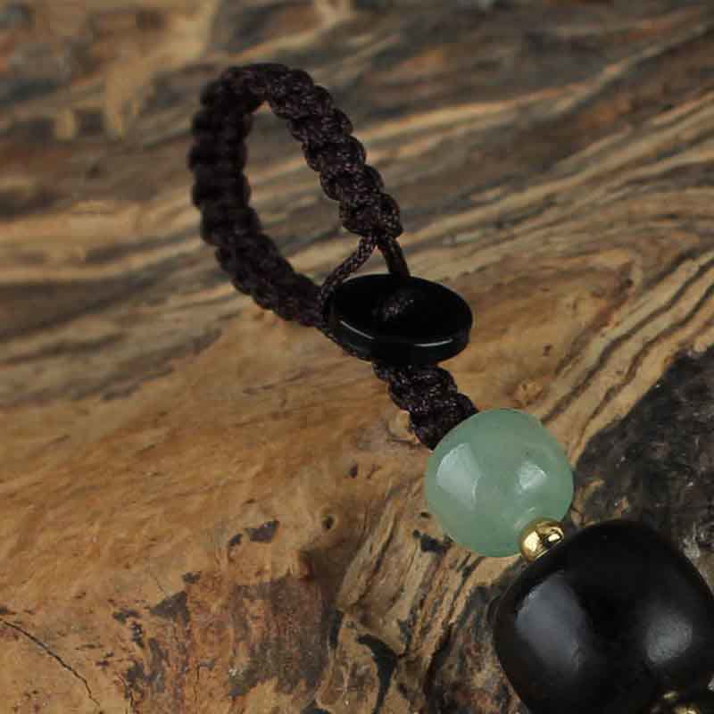 Buddha Stones PiXiu Jade Peace Buckle Abundance Wealth Key Chain