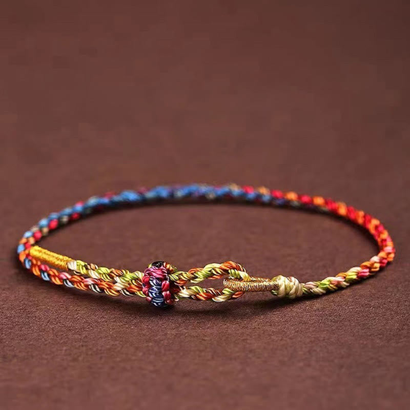 Buddha Stones Handcrafted Luck Colorful Rope Child Adult Bracelet