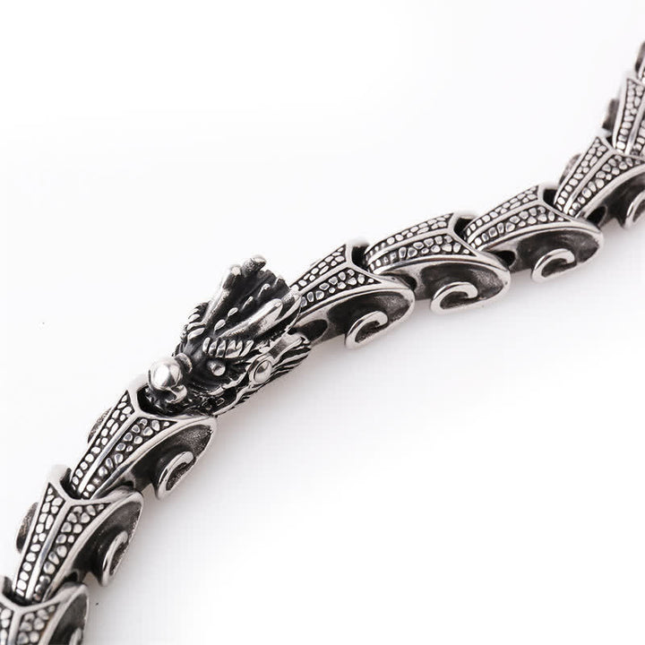 Buddha Stones Dragon Pattern Titanium Steel Protection Necklace Pendant Bracelet