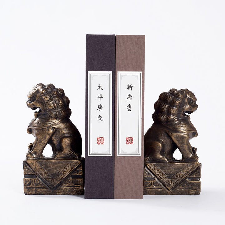 2Pcs Lion Statue Courage Strength Resin Home Office Decoration