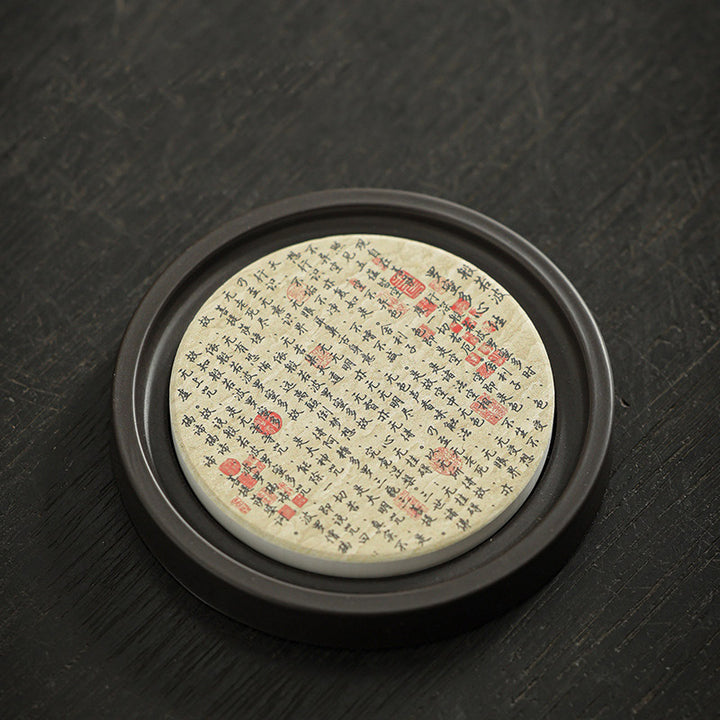 Buddha Stones Plum Blossom Peach Heart Sutra Loquat Magnolia Persimmon Ceramic Cup Mat Pad Coaster Kung Fu Tea Mat