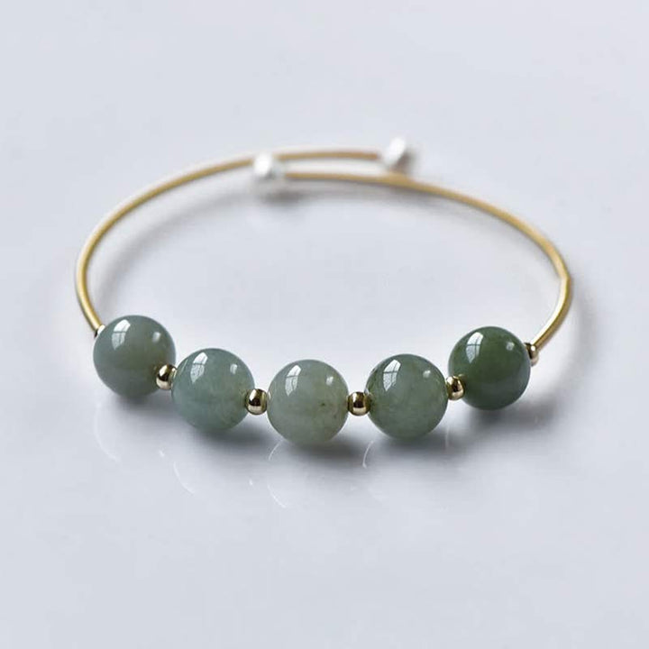 Buddha Stones Jade Abundance Luck Blessing Bracelet Bangle