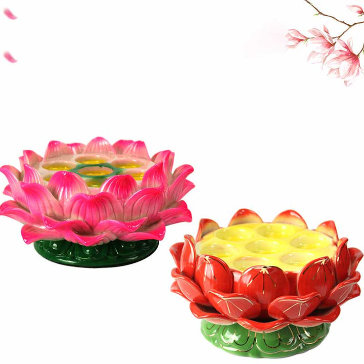 Meditation Prayer Altar Lotus Flower Candle Holder Buddhist Temple Rituals Use Items