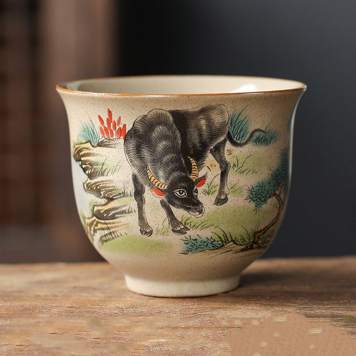 Buddha Stones 12 Chinese Zodiac Ceramic Teacup Kung Fu Tea Cup 130ml