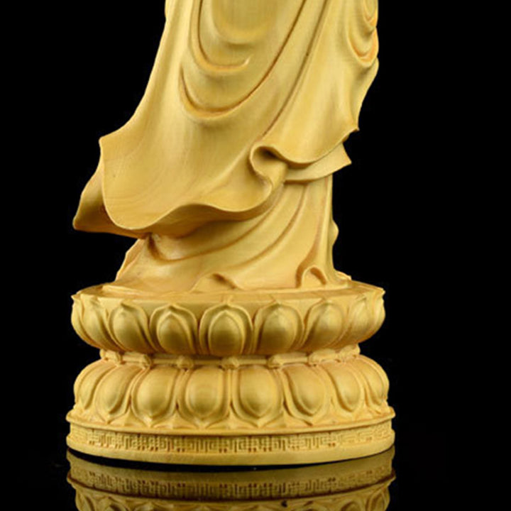 Buddha Stones Avalokitesvara Boxwood Blessing Home Decoration