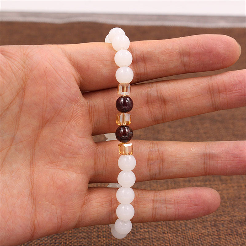 Buddha Stones Natural White Jade Protection Bracelet