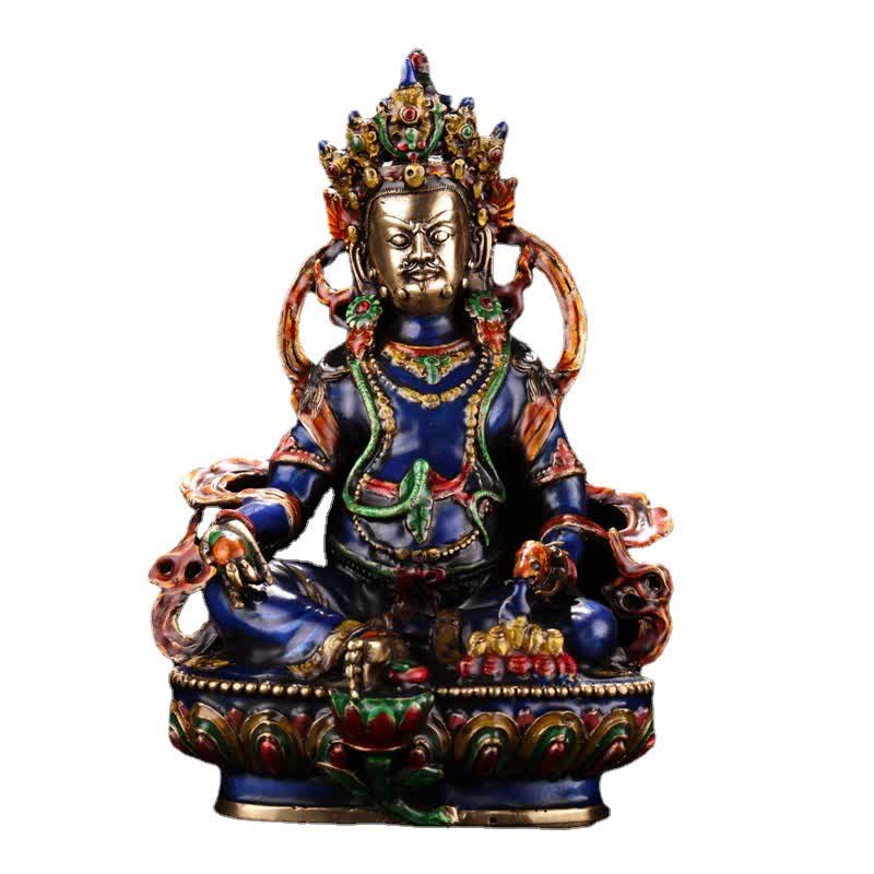 Yellow Jambhala Bodhisattva Figurine Serenity Copper Statue Home Decoration