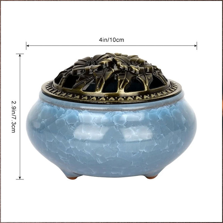 Buddha Stones Colorful Ceramic Incense Burner