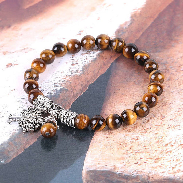 Buddha Stones Natural Gemstone Tree of Life Lucky Charm Stretch Bracelet