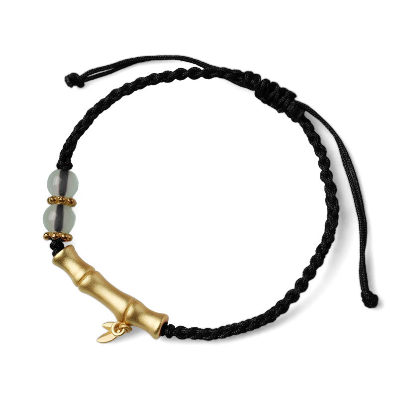 Buddha Stones Bamboo Design Luck Strength Braided Bracelet