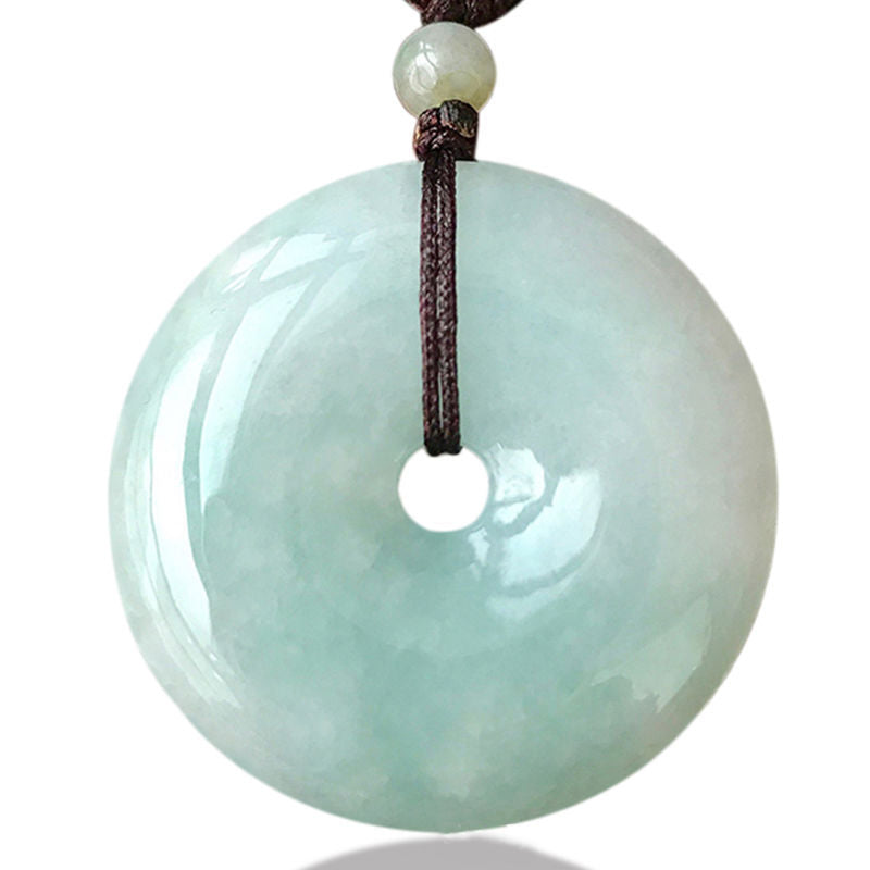 Buddha Stones Round Jade String Luck Necklace Pendant