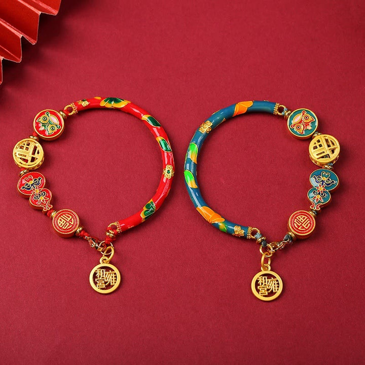 Tibetan Gourd Fortune Happiness Lion Wealth Luck Bracelet