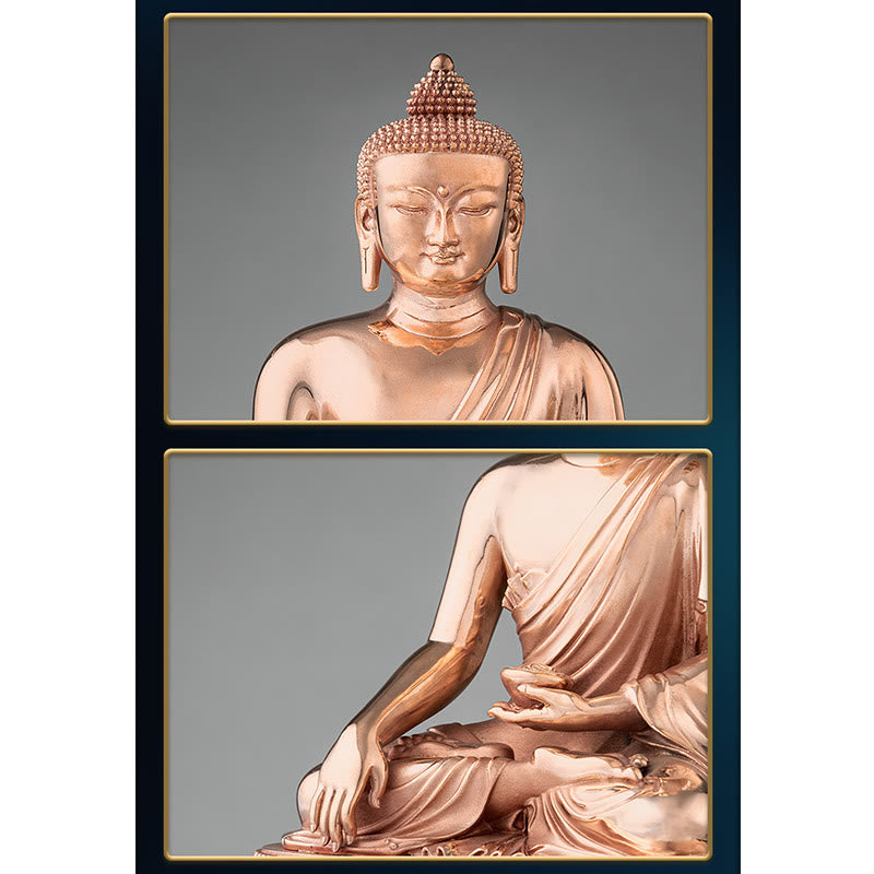 Gautama Shakyamuni Buddha Figurine Serenity Copper Statue Home Decoration