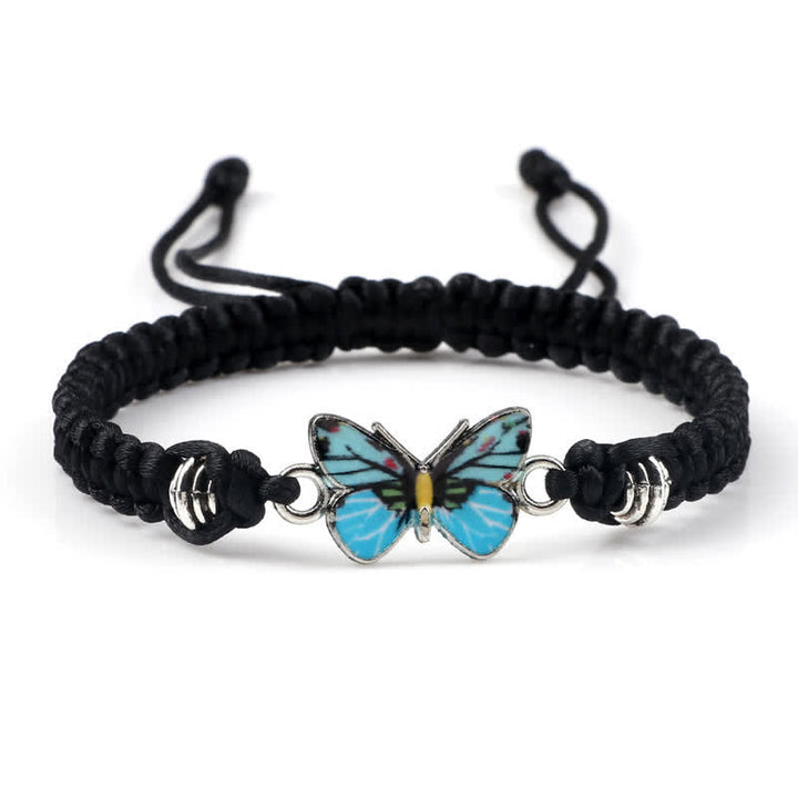 Buddha Stones Butterfly Freedom Love String Charm Bracelet