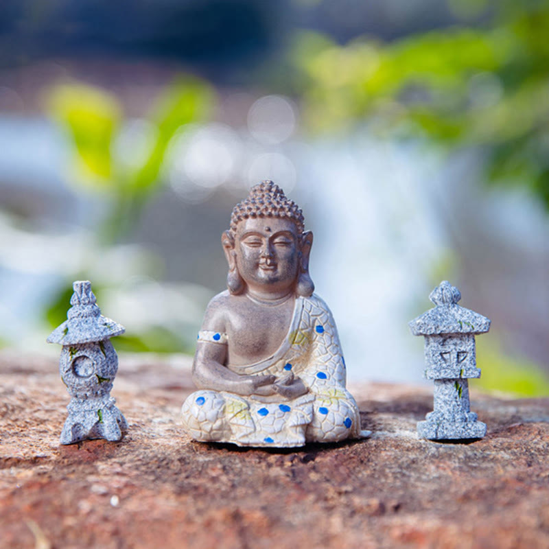 Meditating Zen Buddha Serenity Resin Statue Figurine Home Decoration