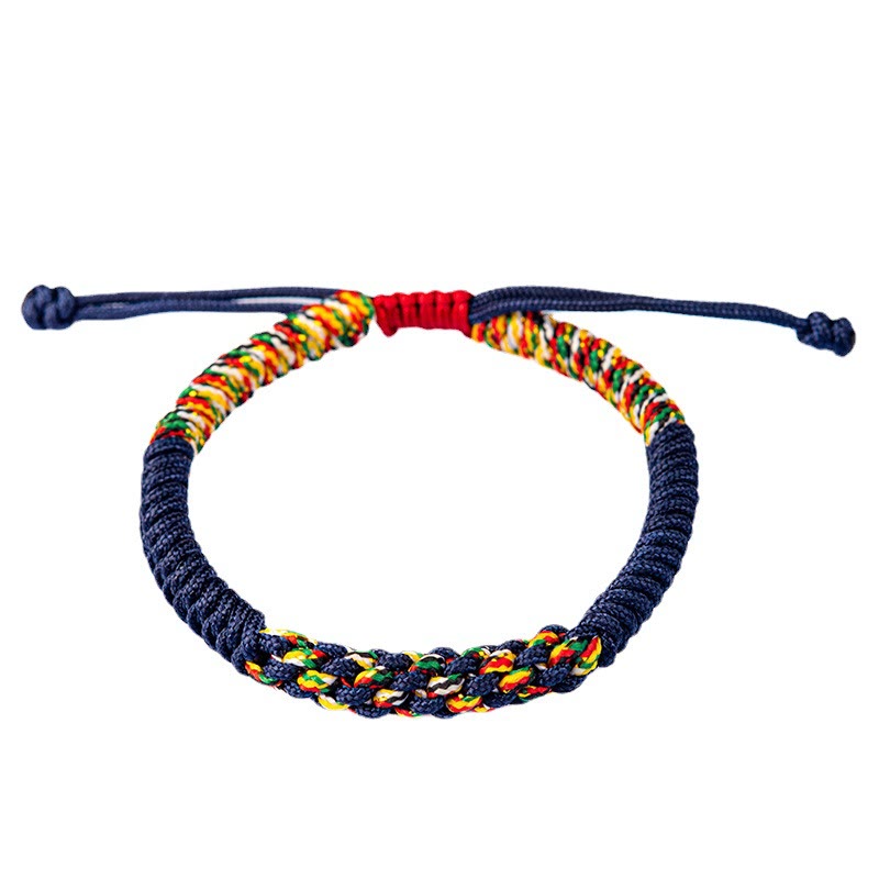 Buddha Stones Tibetan Handmade Colorful King Kong Knot Luck Braid String Bracelet