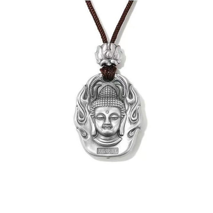 Buddha Stones Chinese Zodiac Natal Buddha Om Mani Padme Hum Lotus Compassion Necklace Pendant