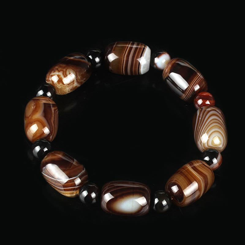 Buddha Stones Natural Sardonyx Courage Happiness Bracelet