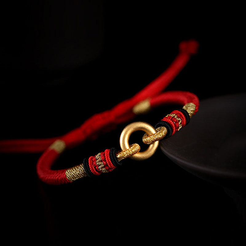 Buddha Stones FengShui Lucky Red String Couple Bracelet