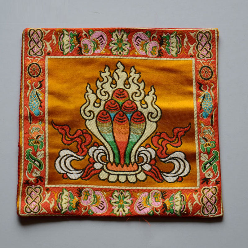 Buddha Stones Prayer Altar Mat Healing Meditation Vajra Auspicious Symbols