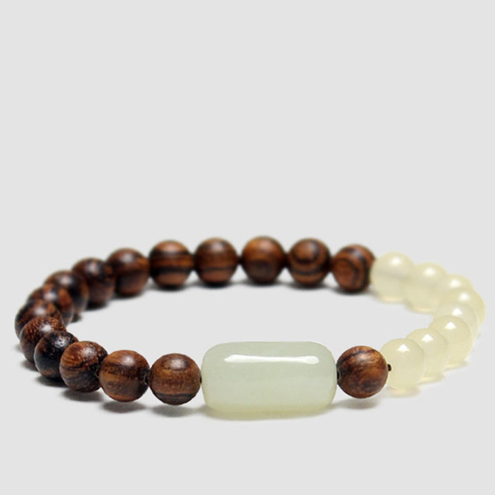 Buddha Stones  Jade Sandalwood Luck Abundance Bracelet