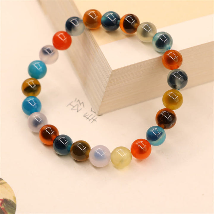 Colorful Candy Agate Healing Strength Bead Bracelet