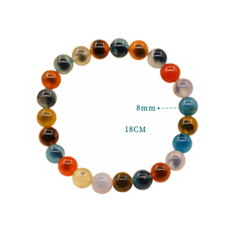 Colorful Candy Agate Healing Strength Bead Bracelet