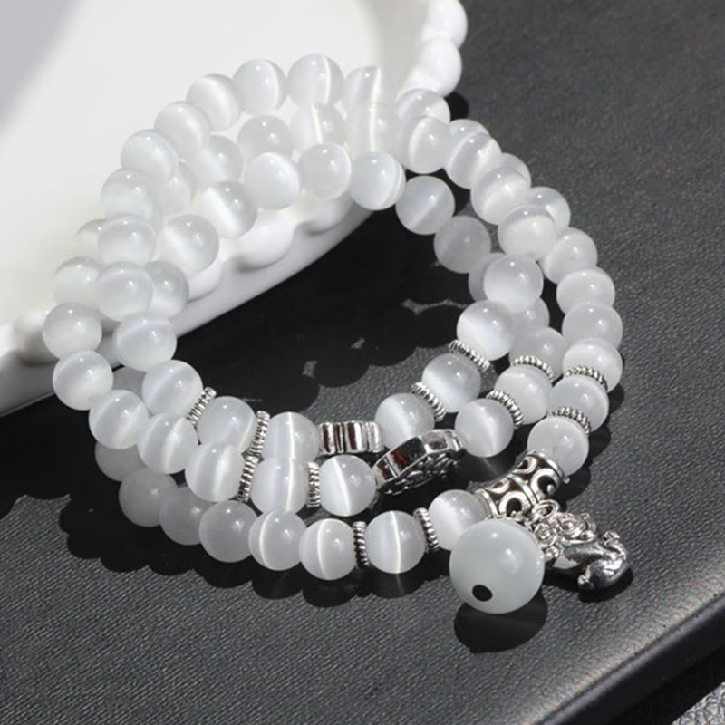 Buddha Stones Cat Eye PiXiu Support Triple Wrap Bracelet