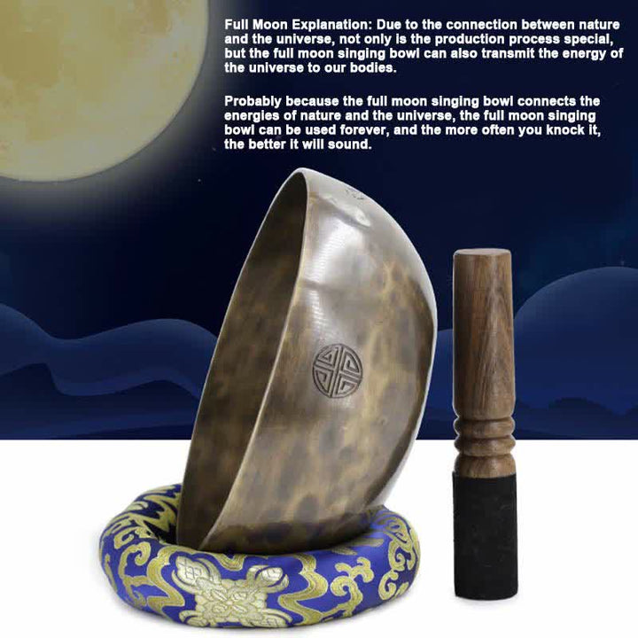 Lunar Rainbow Full Moon Singing Bowl Handcrafted for Healing and Meditation Positive Energy Sound Bowl Set