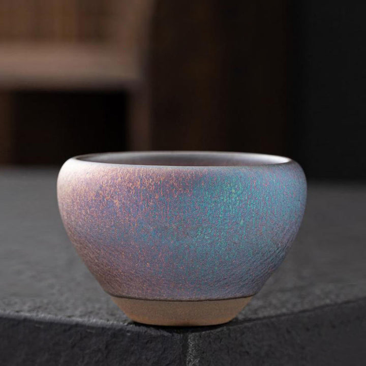 Buddha Stones Vintage Purple Rainbow Chinese Jianzhan Kiln Change Porcelain Teacup Kung Fu Tea Cup