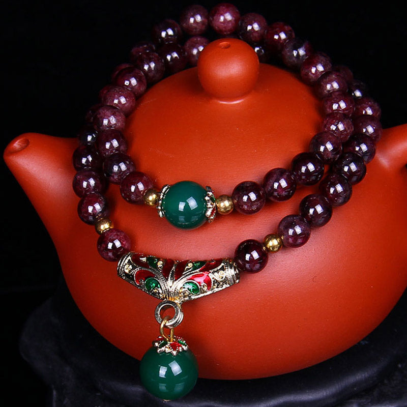 Buddha Stones Natural Garnet Blessing Bracelet