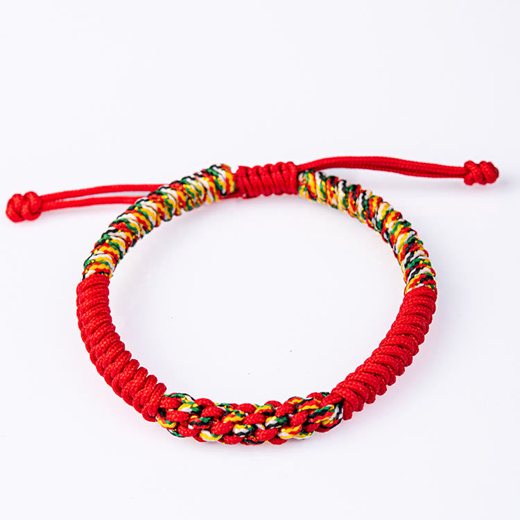 Buddha Stones Tibetan Handmade Colorful King Kong Knot Luck Braid String Bracelet