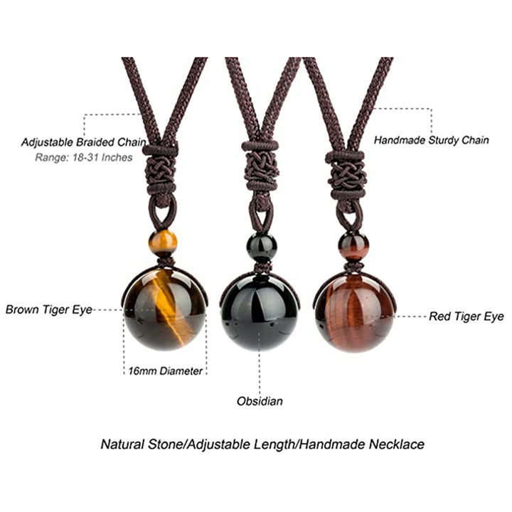 Buddha Stones Tibetan Tiger's Eye Protection Necklace