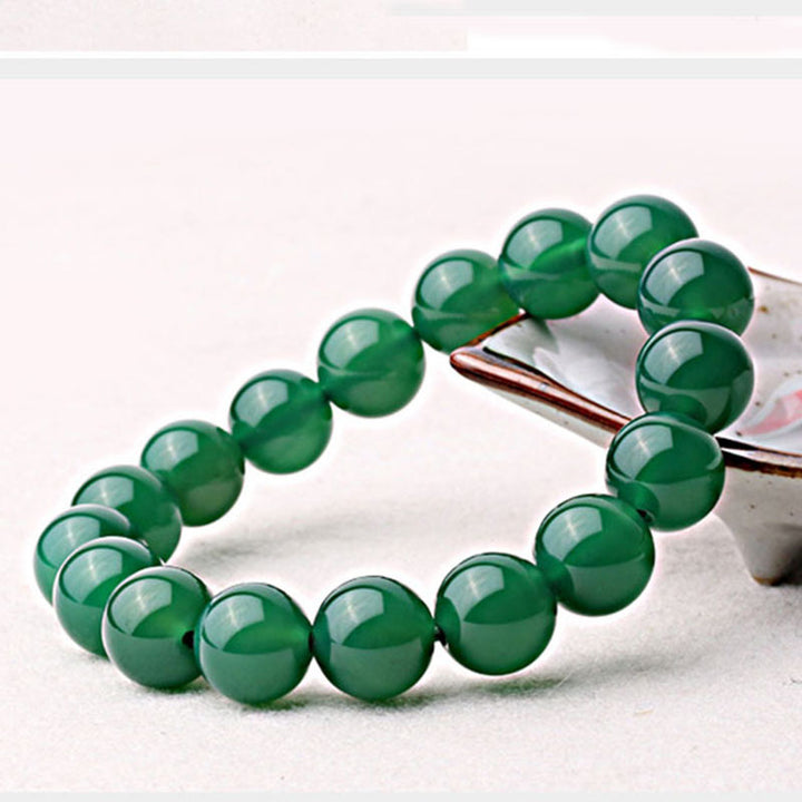 Buddha Stones Natural Green Agate Support Bracelet