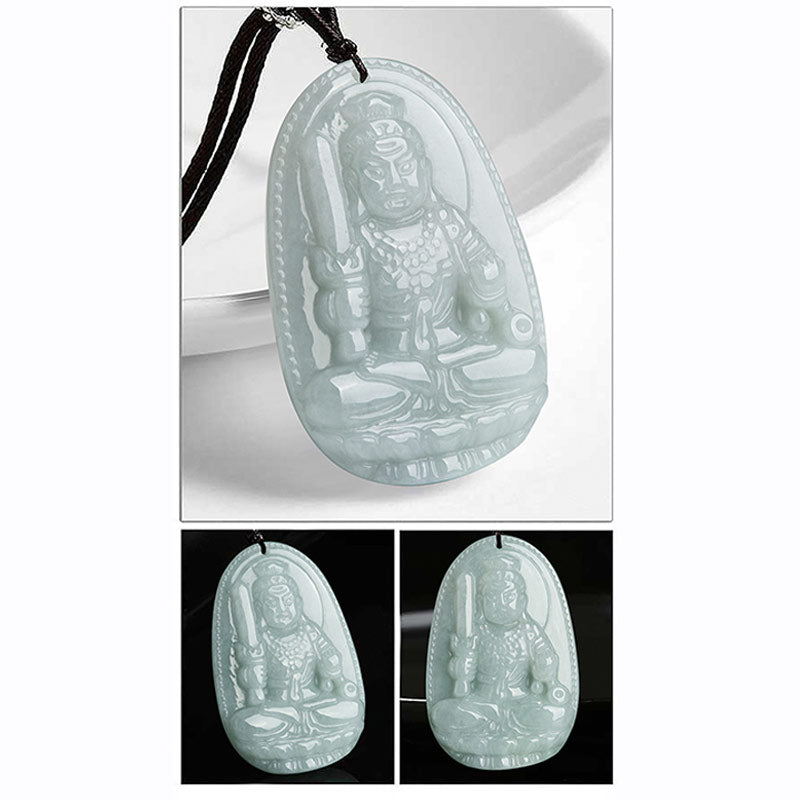 Buddha Stones Chinese Zodiac Natal Buddha Jade Wealth Prosperity Necklace Pendant