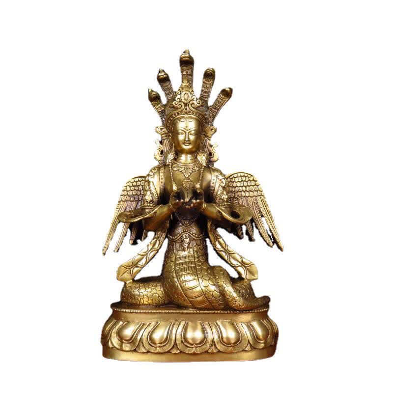 Bodhisattva Nuwa The Snake Fairy Protection Copper Statue Decoration